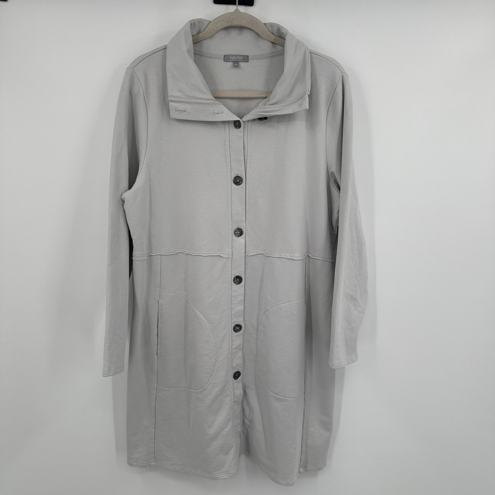Habitat Jacket Womens Large Button Front Long Sleeve Pockets Modern‎ Minimalist